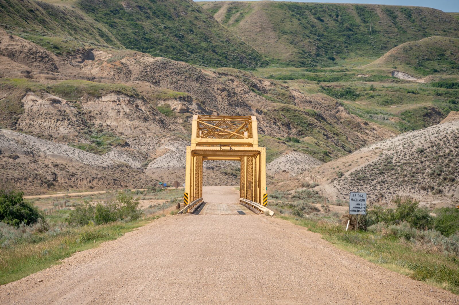 Old bridge over the Red Deer River near Drumheller, Alberta.
